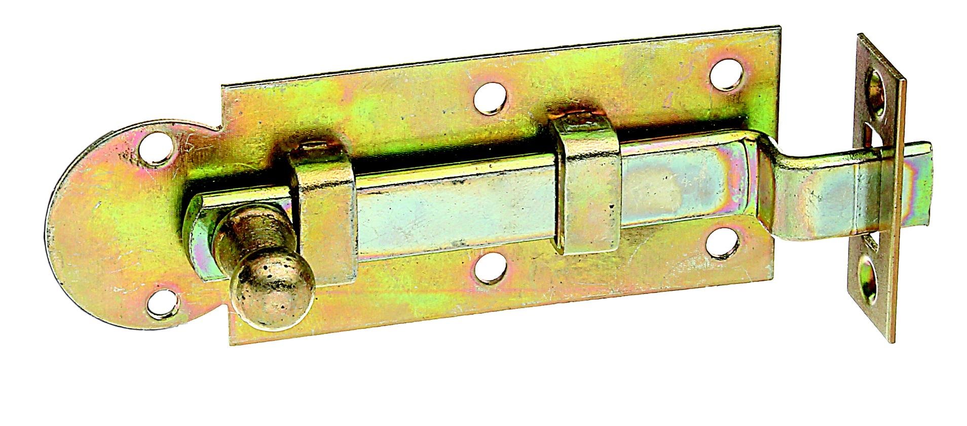Window Catch Off-Set with Strike Plate Yellow-Galvanised