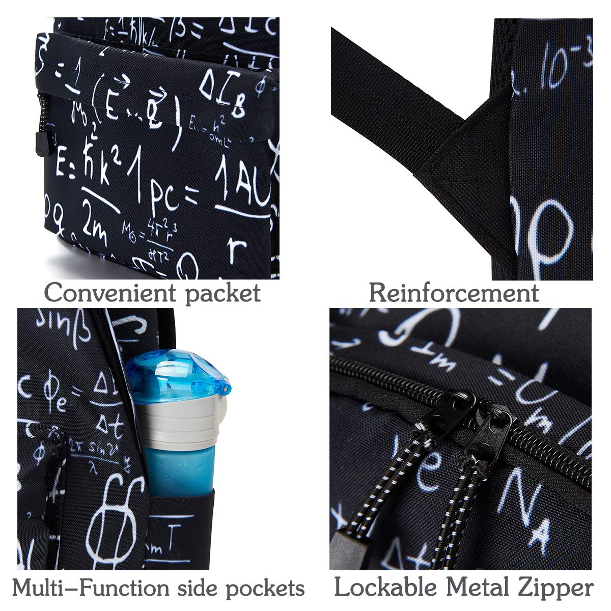 TUONROAD 3D Printed Backpack School Bag Stylish Laptop Daypack Travel Bag Unisex Formula Pattern Children Schoolbag Bookbag