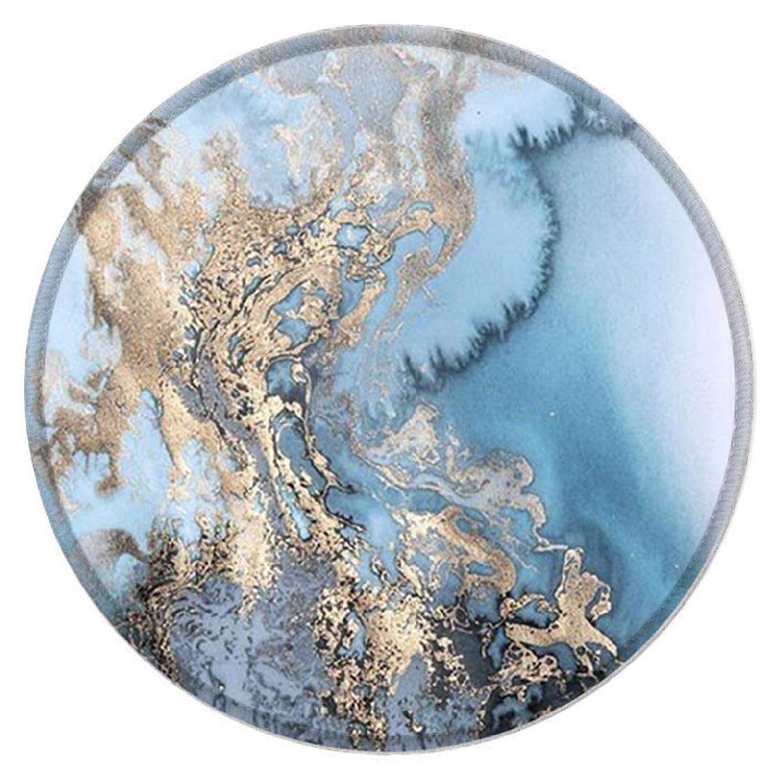 Nakapa Round Mouse Pad,Non-Slip Rubber Base Mousepad 7.9x7.9 inches Mouse Mat for Working Gaming Laptop and Computer (Marble Blue)