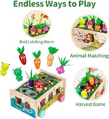 KMTJT Montessori Wooden Farm Sorting Toy for 1 2 3 Years Kids view 7