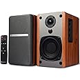 SINGING WOOD BT25 (2024 Version) Bluetooth Active Bookshelf Speakers for with Optical Aux inputs Subwoofer Line Out for PC, TVs, Turntable, Wooden Enclosure,80W - Beach Wood