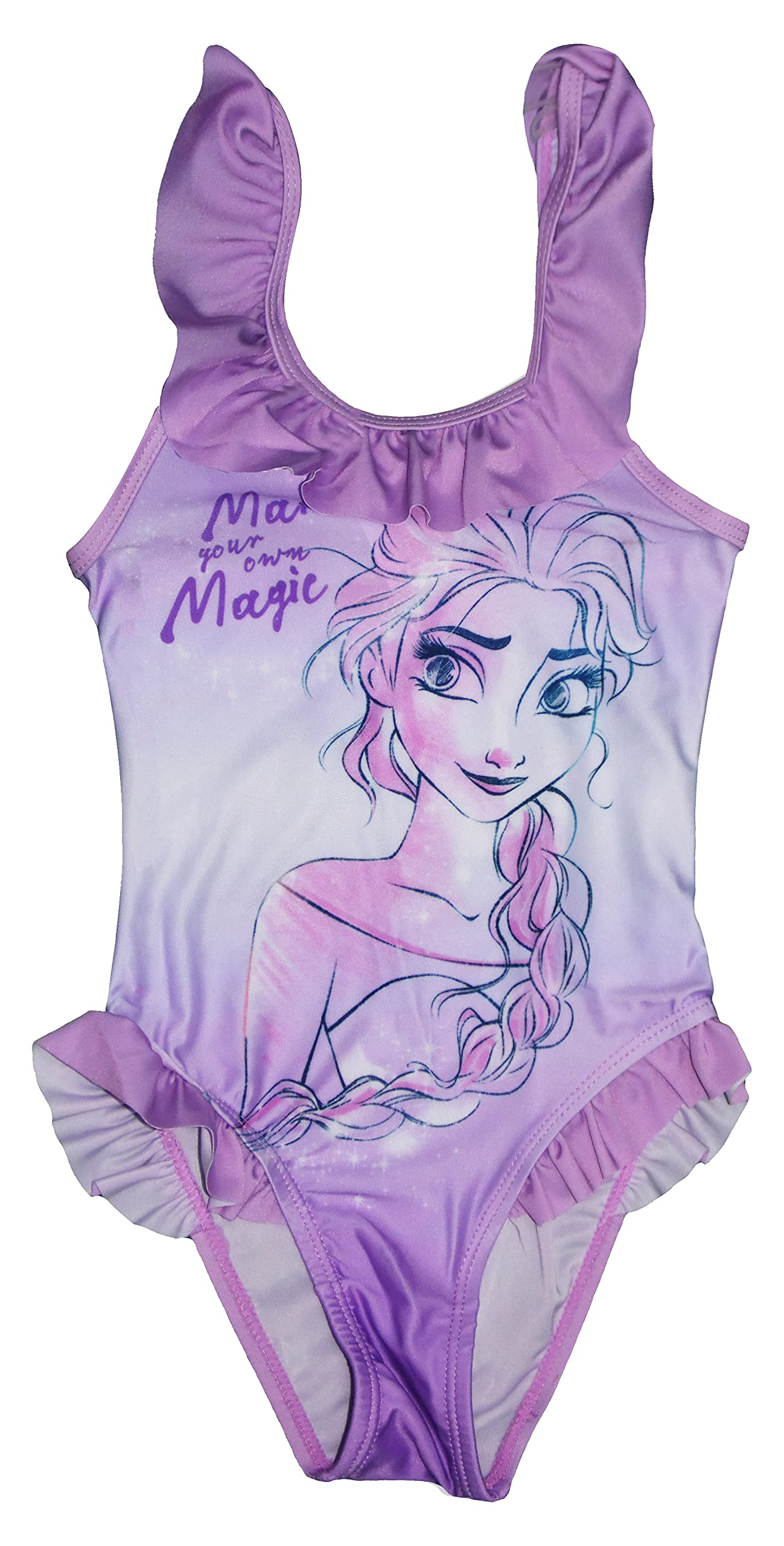 Disney Frozen Elsa Swimming Costume (8-9 Years, Violet)