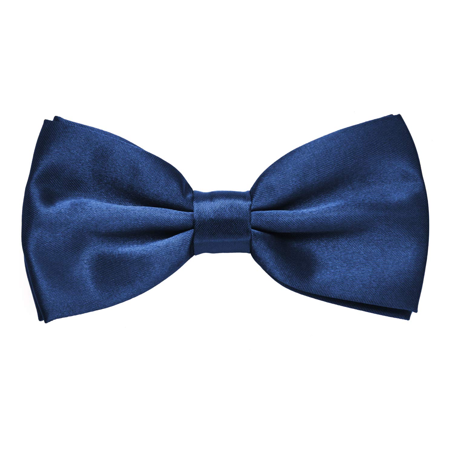 MASADA bow tie blue - men's accessory in shiny-look, continuously adjustable, handmade with hook closure - 12 x 6 cm