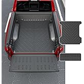 powoq 5.7FT Truck Mat Compatible with 2019-2026 Dodge Ram 1500 Cargo Mat Tailgate Liner TPE Replacement for 2019-2026 Dodge Ram 1500 Accessories (Truck Bed Mat+Tailgate Mat)