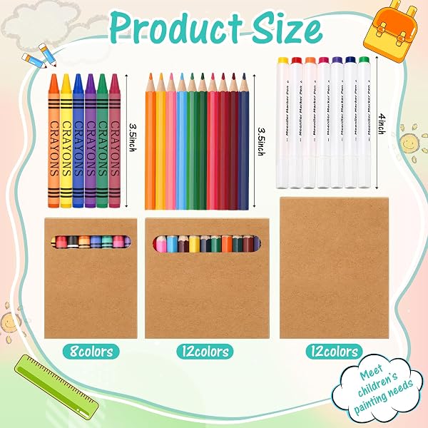 WEEKGRAT 90 PACKS SCHOOL ART SET KID CRAYONS MARKERS AND COLORED PENCILS BUNDLE KIT COLORING SUPPLIES CLASSROOMS STUDENT CHRISTMAS HOLIDAY GIFT