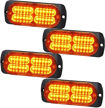 mustbee 24 luces estroboscopicas led para camiones coches camionetas vehiculos de emergencia 12 24 v impermeable ambar estroboscopica con 16