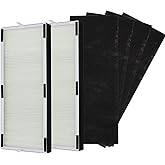 PUREBURG Replacement Filter Set Compatible with Hunter HP600 Tall Tower Air Purifier, 2 H13 HEPA + 4 Activated Carbon Pre-Filters Air Clean Dust VOCs Odor