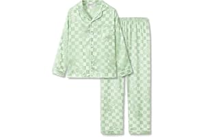 Topgal Satin Pajamas for Girls – Coat Style Unicorn Long Sleeve Silky Button Down PJ Set Size 6-16