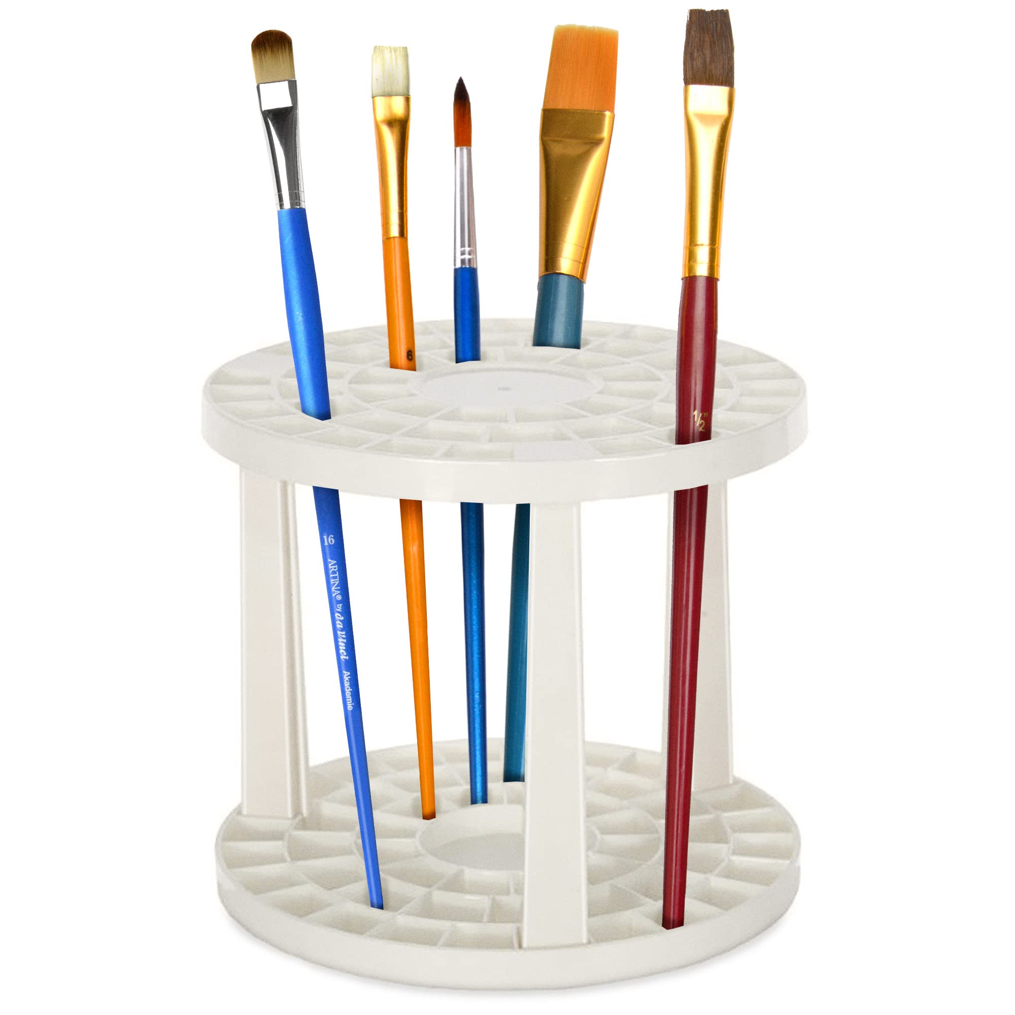 Artina Acrylic Paint Brush Holder with 49 Holes - Art Plastic Brush Organiser Stand Holder for Artist Paintingbrushes, MakeUp Brushes & Pencils Storage