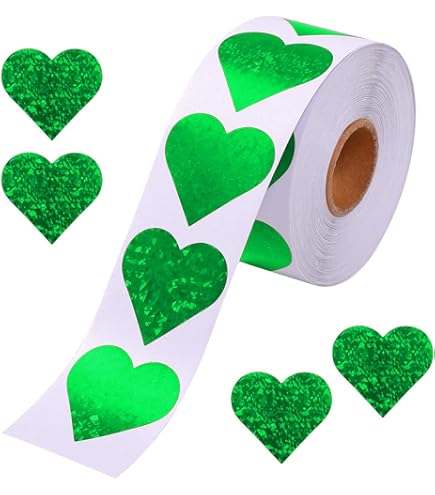 Heart Stickers Pink 1 Inch Valentine's Day Love Shape