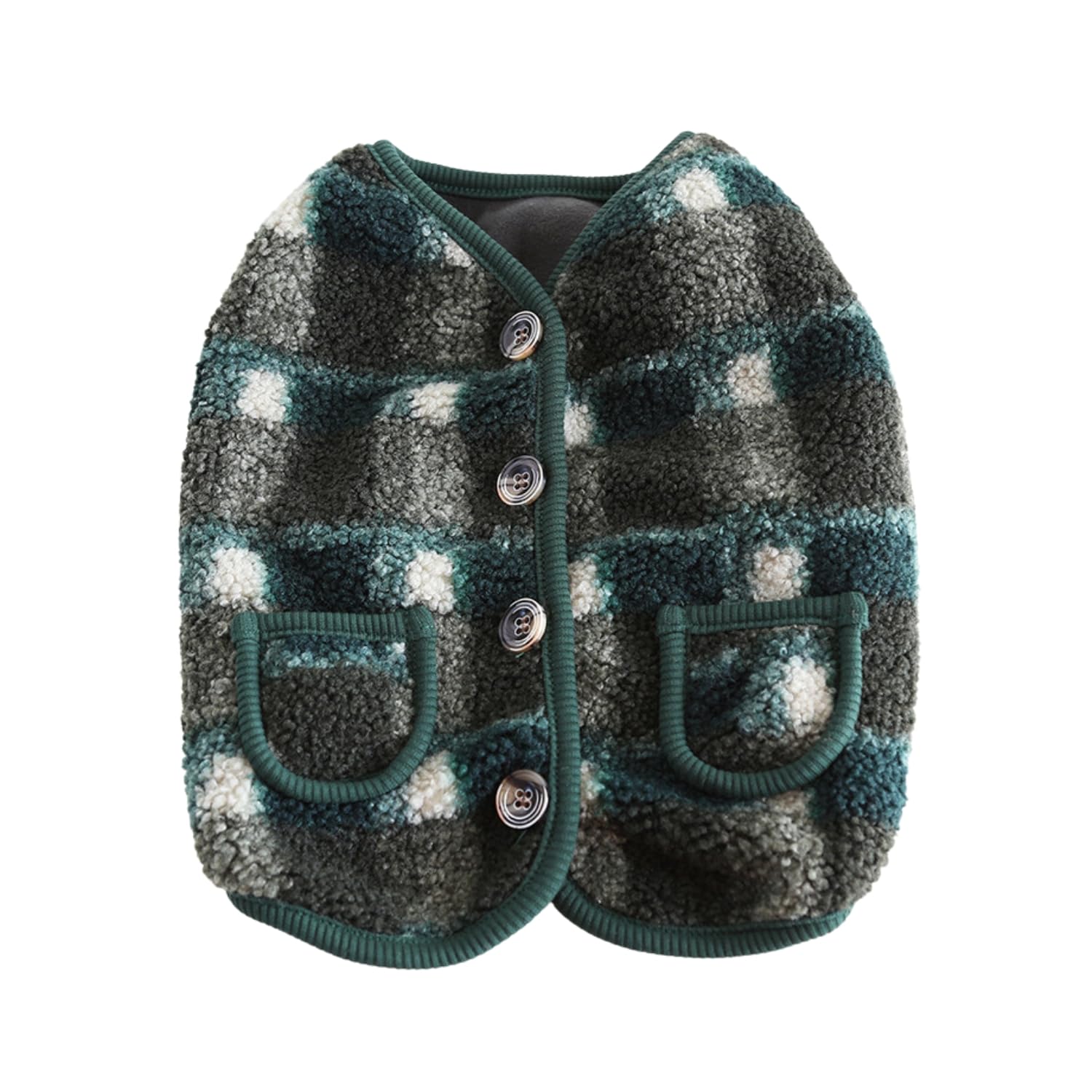 BT Bear Fat Dog Clothes,Dog Big Chest Polar Fleece Pet Winter Warm Coat Jacket for Cats Small Dogs Medium Dogs Pug French Bulldog (XL,Dark Green)