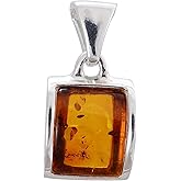 HolidayGiftShops Amber Jewelry for Women - Sterling Silver and Baltic Amber Pendant Lottie, Includes 925 Sterling Silver Chain - Sterling Silver Jewelry Collection, made in Poland
