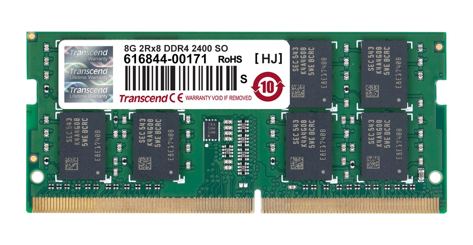 Transcend 8 GB DDR4 2400 Mhz SO-DIMM 2Rx8 512Mx8 CL17 1.2 V