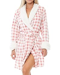 Alexander Del Rossa Women's Short Plush Robe with
