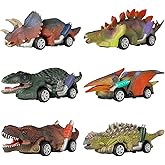 DINOBROS Dinosaur Toy Pull Back Cars,6 Pack Dino Toys for 3 Year Old Boys Girls and Toddlers,Boy Toys Age 3,4,5 and Up,Pull B