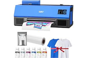 DSV A3 Plus XP600 DTF Printer, 2X Printing Speed Compared to L1800,4.5” LED Multi-Function Touch Screen,Built-in White Circul