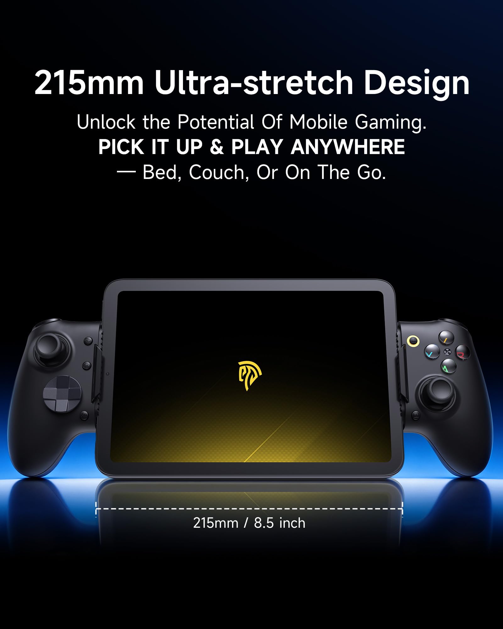 EasySMX M20 Mobile Controller mit USB-C für iPhone, Android-Smartphones und Tablets 8,5", Smartphone Controller mit Hall Effekt-Joystick/Zweistufiger Trigger, Dual Grip Motors-Schwarz 2