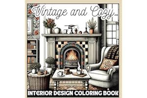 Vintage and Cozy Interior Design Coloring Book: 30+ Beautiful Home Decor Illustrations