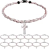 UGRASEA 12 Pack Baseball Necklace, Boys Baseball Necklace, 2 Strand Cord Tornado Cross Titanium Necklace, Baseball Team Encouragement Gifs