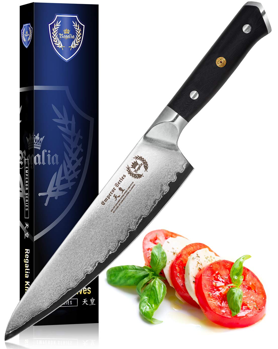 Regalia™ Emperor Series 8’’ Chef Knife- AUS10V Japanese High Carbon 67 Layers Damascus Steel