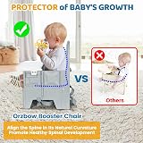 Orzbow Foldable Toddler Booster Seat Dining Chair Grey 6-36m 15kg view 3