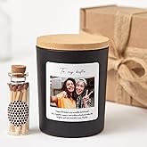 Custom Photo Candle Gift | Personalized Text | Soy Wax Candle with Picture Upload | Gift Box for Any Occasion-Black/Unscented
