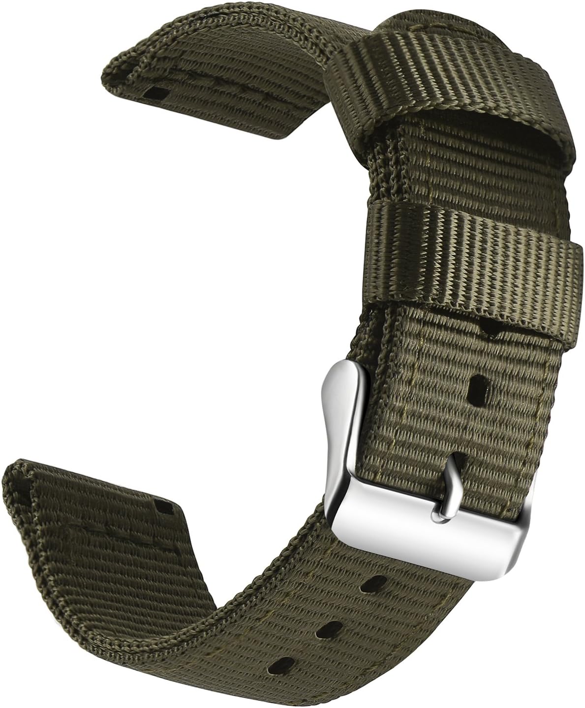 OLLREAR Canvas Watch Strap Replacement Woven Fabric Watch Band -13 Colors & 4 Sizes - 18mm, 20mm, 22mm, 24mm