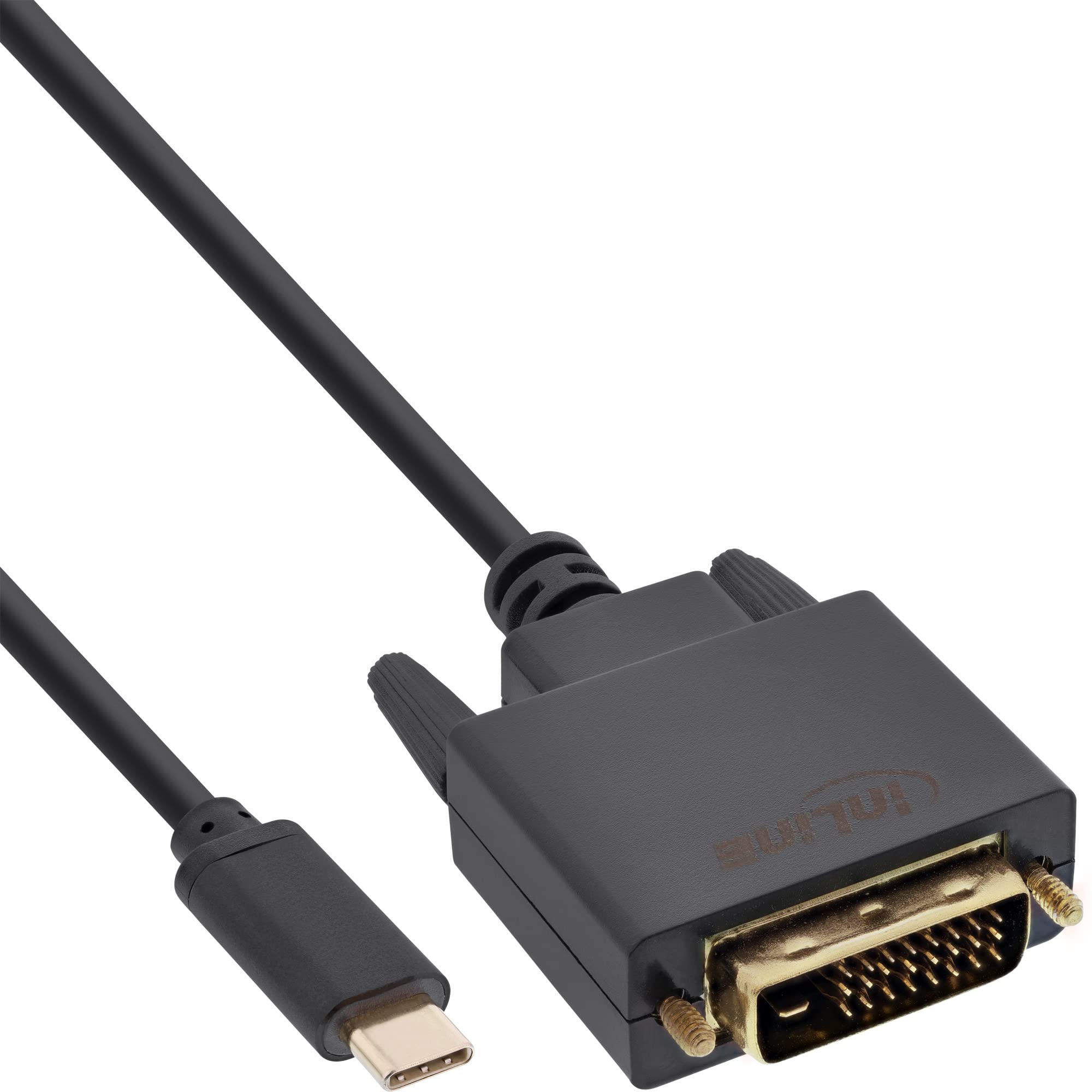 InLine 64131 1m USB C DVI-D Black - Video Cable Adapter 1 m USB C DVI-D Male Gold