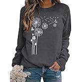 ASTANFY Be Kind Sweatshirt Womens Letter Print Pullover Long Sleeves Blessed Top Blouse