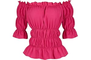 Parlsdy Womens Tops and Blouses Victorian Pirate Skirt Costumes Steampunk Plus Size Renaissance Shirt