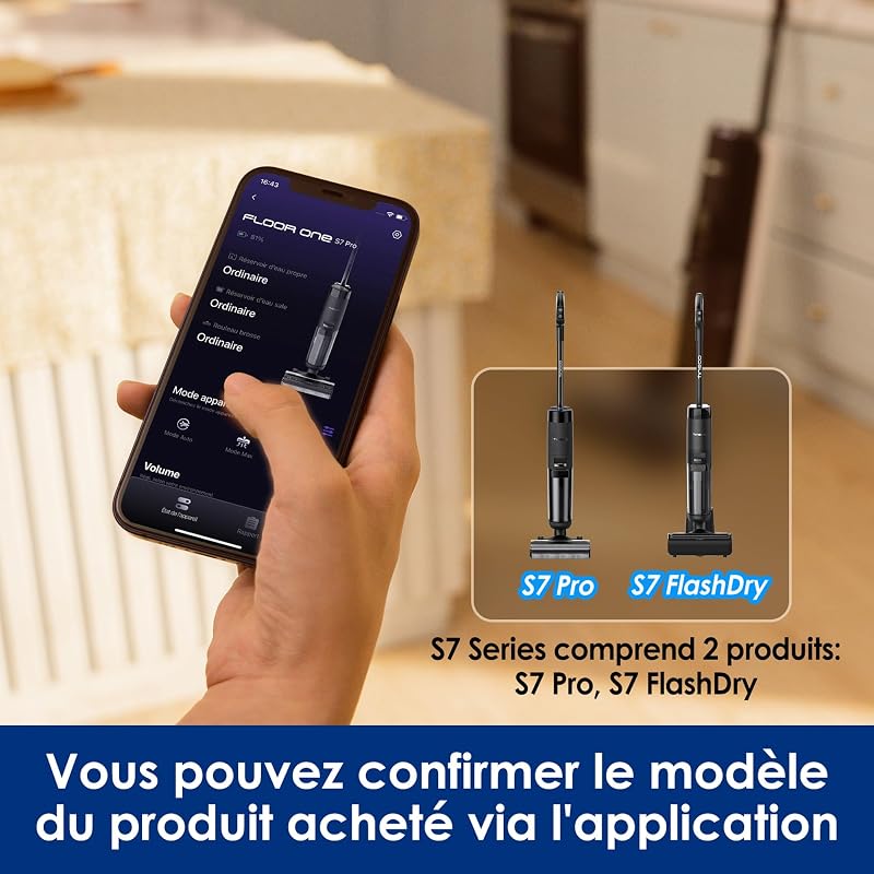 Floor One S7 Pro Aspirateur Laveur, SmoothPower, Éclairage LED