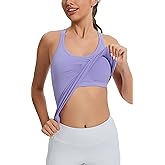 DINNAPE Workout Tank Tops for Women with Built in Bra,Sleeveless Seamless Racerback Athletic Shirts Gym Tank Tops for Running