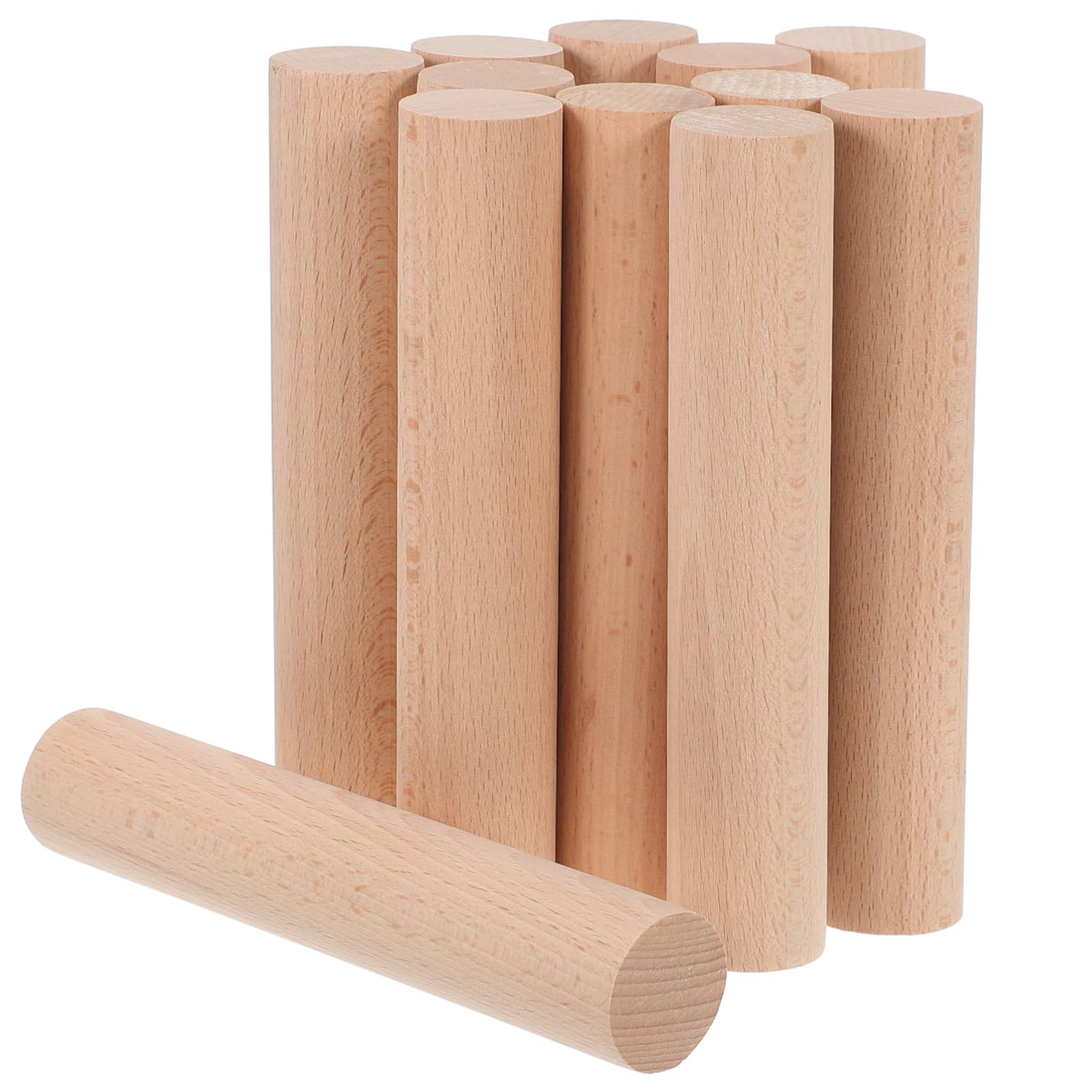 HOODANCOS 12pcs Dowels Unfinished Natural Sticks for Crafts Model Building Macrame and DIY Projects Smooth Surface Comfortable Grip Versatile Use