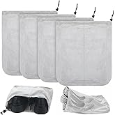 Bulyoou 4 Pcs Travel Shoe Bags Spandex Shoes Pouch with Interior Divider and Drawstring for Women Men Luggage Packing(Grey)