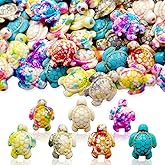 80Pcs Turtle Beads Charms Synthetic Stone Beads Charms Bulk Sea Theme Ocean Animal Carved Loose Spacer Summer Beads for Jewelry Making DIY Bracelet Necklace Earrings