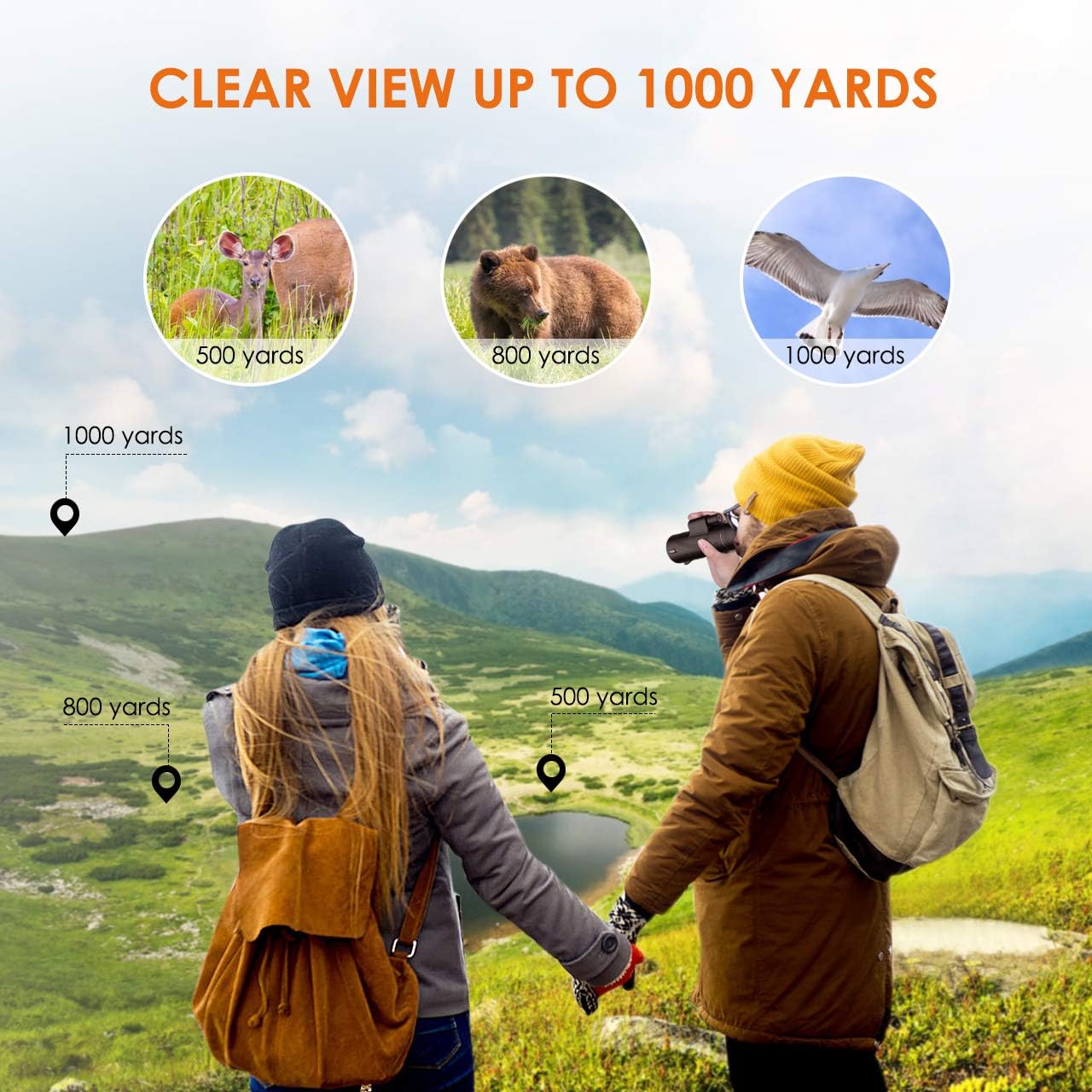 Monocular Telescope - 12X50 High Power 【HD Monocular for Bird Watching】 with Tripod IPX7 Waterproof Monocular Made by Hyper FMC BAK4 Prism & Eco-Friendly Materials : Camera & Photo