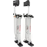 ToolPro Professional Grade Adjustable Drywall Stilts - for Drywall Installation, Painting, and More. Soft Strap Bands to Reduce Soreness and Smoother use (24-40 in., Aluminum)