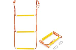 CO-Z Boat Rope Ladder, Boat Ladder 440Lbs Strength, Reinforced Polyester Line, Pontoon Boat Ladder for Inflatable Boat, Kayak, Motorboat, Canoeing (3 Step)
