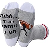 PWHAOO 1 Pair American Football Socks Shhh The Game Is On Socks Football Player Socks Football Lover Gifts