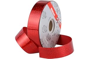 TIADYBOW 1inch x 100yards Waterproof Ribbon,Red Curling Ribbon for Gifts Package Wrapping,Bows, Crafting, Wedding.