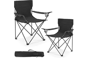 WEIDIORME 2 Pack Lightweight Camping Chairs, 300LBS Heavy-Duty Portable Folding Chairs with Carry Bag, Compact Design for Camping, Beach, Picnics, and Outdoor Event