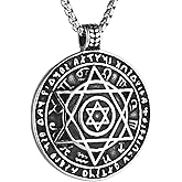 HZMAN Talisman Seal Solomon Six-pointed Star 12 Constellation Pendant stainless steel Necklaces 22+2" Chain