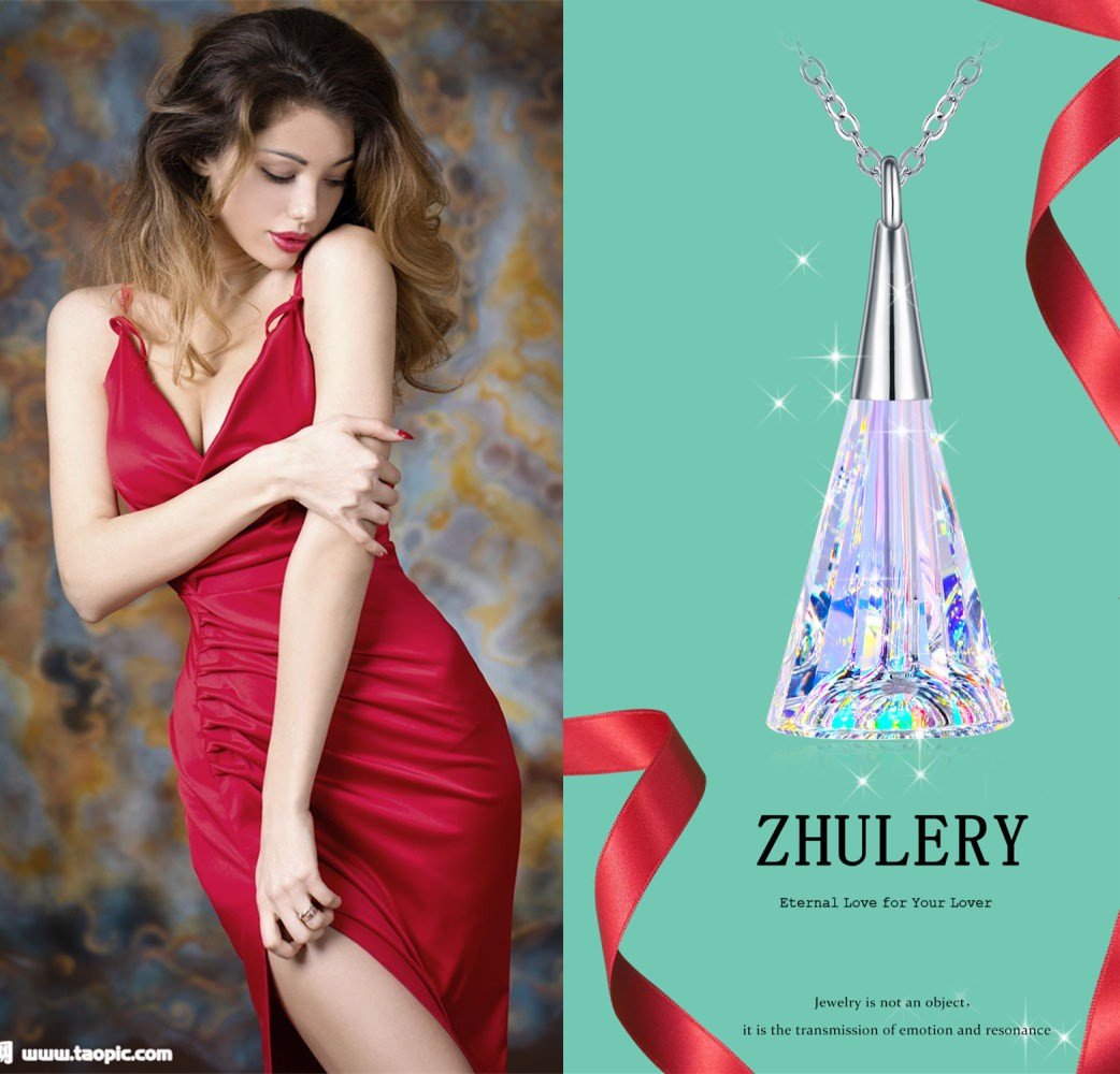 ZHULERY Sterling Silver Pendant Necklace for Women Girl Fashion Jewellery Comes with Gift Box