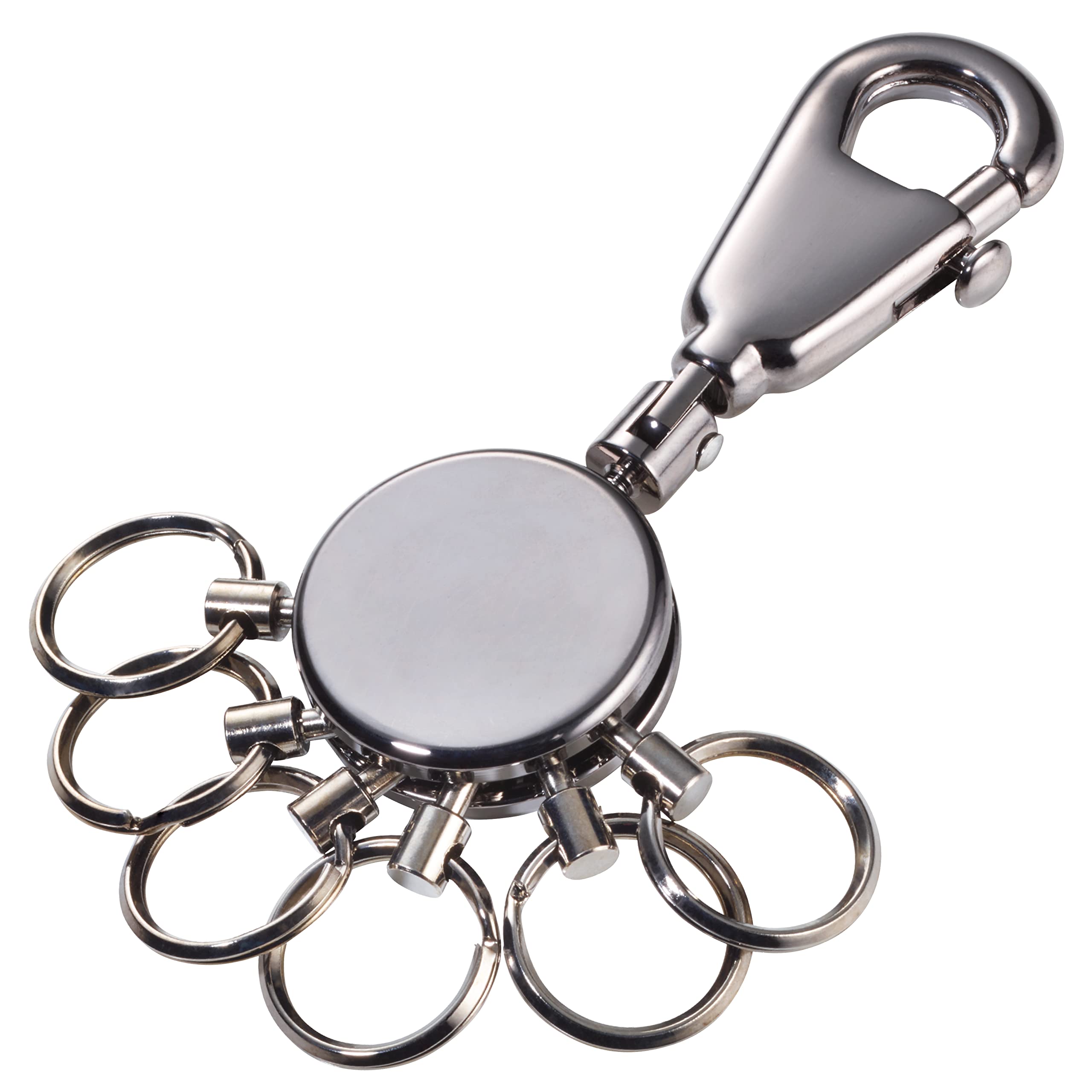 Troika Patent – KYR60/GM – Keyring – Key organiser, key organisation – carabiner – 6 detachable rings – no more chaos on your bunch of keys! – incl. carabiner – 6 exchangeable rings original