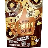 FlavCity Grass Fed Whey Protein Powder - Butter Coffee - 25g Protein, 10g Collagen & 55mg Caffeine - Made with Organic Reishi & Cordyceps - Gluten Free & No Added Sugars (20 Servings)