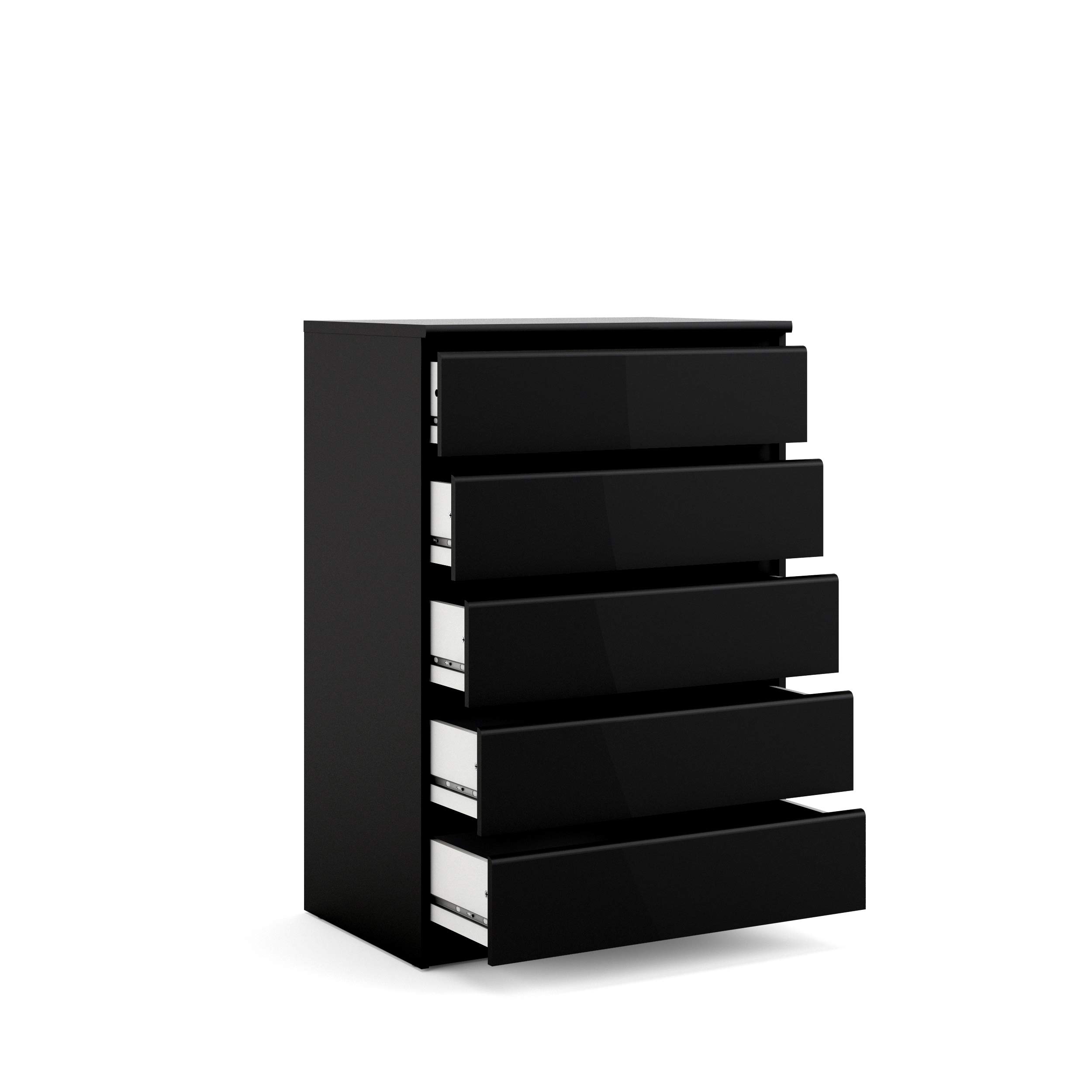 Tvilum 5 Drawer Chest, Black Matte