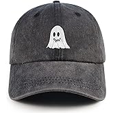 CAIBO Halloween Hat Boo Hats for Men Women Halloween Decorations Adjustable Baseball Cap Halloween Accessories