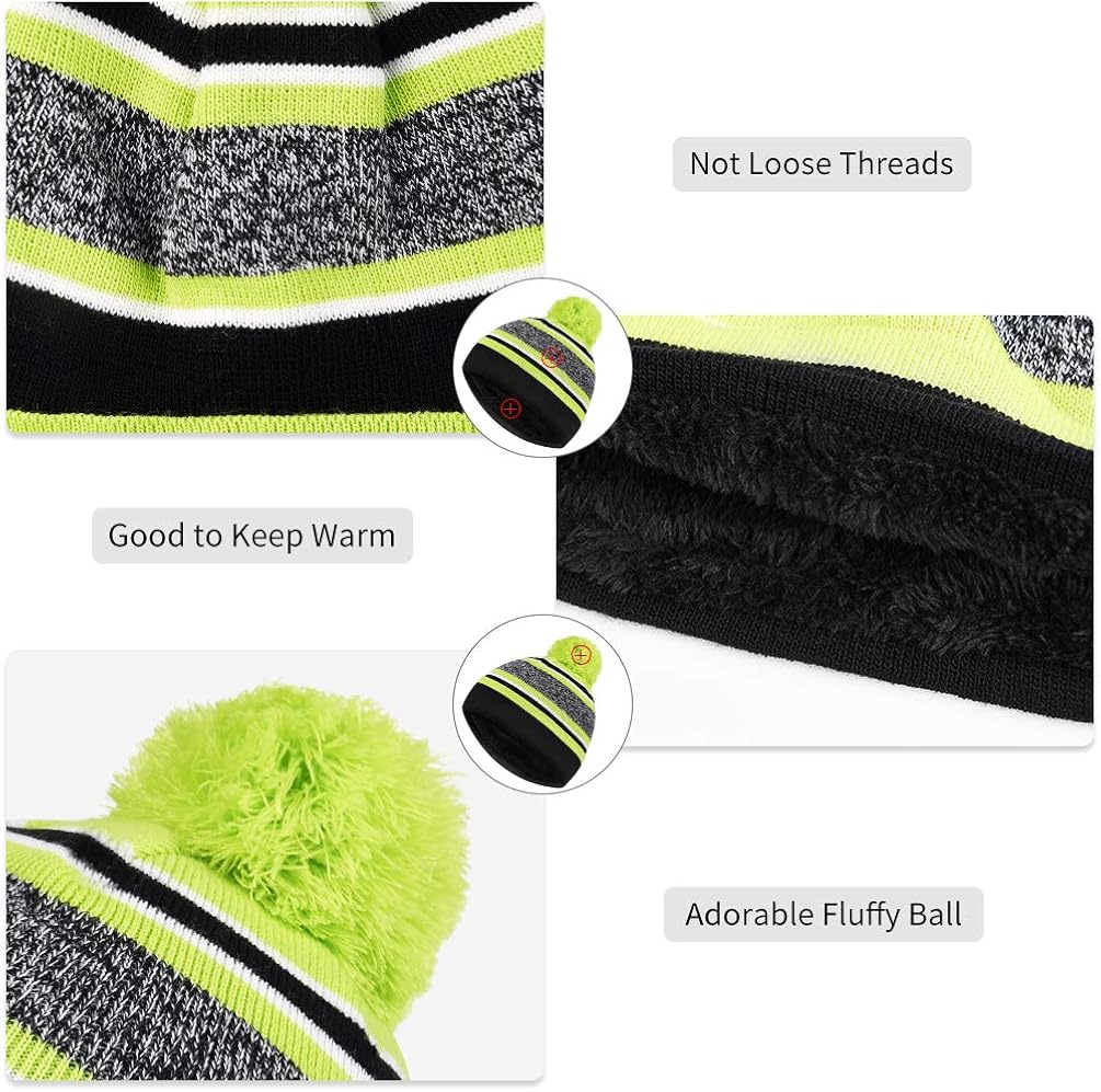 VBIGER Kids Winter Knitted Set Knitted Hat Scarf Gloves for Kids 3Pcs Aged 3-6 Green: Clothing