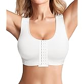 BRABIC Women Front Closure Post Surgery Compression Everyday Bras for Mastectomy Support with Adjustable Straps Wirefree