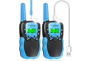Vvinca Walkie Talkies Toys for Ages 5-7, Rechargeable Walkie Talkie Gifts for 3-12 Year Old Boy Girl with Flashlight 22CH 2 Way Radio 3 Mile Long Range for Adventure Game Camping Outdoor Hiking